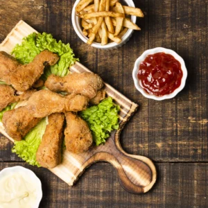 6 Pieces of southern fried chicken, and 2x chips.
