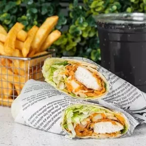 Chicken Strip Wrap and Chips