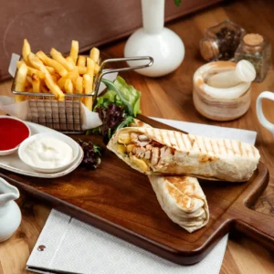 Chicken and Donner Wrap and Chips